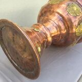 Red and yellow copper amphora oriental moorish art decoration