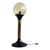 Vintage glass metal floor lamp, 80s