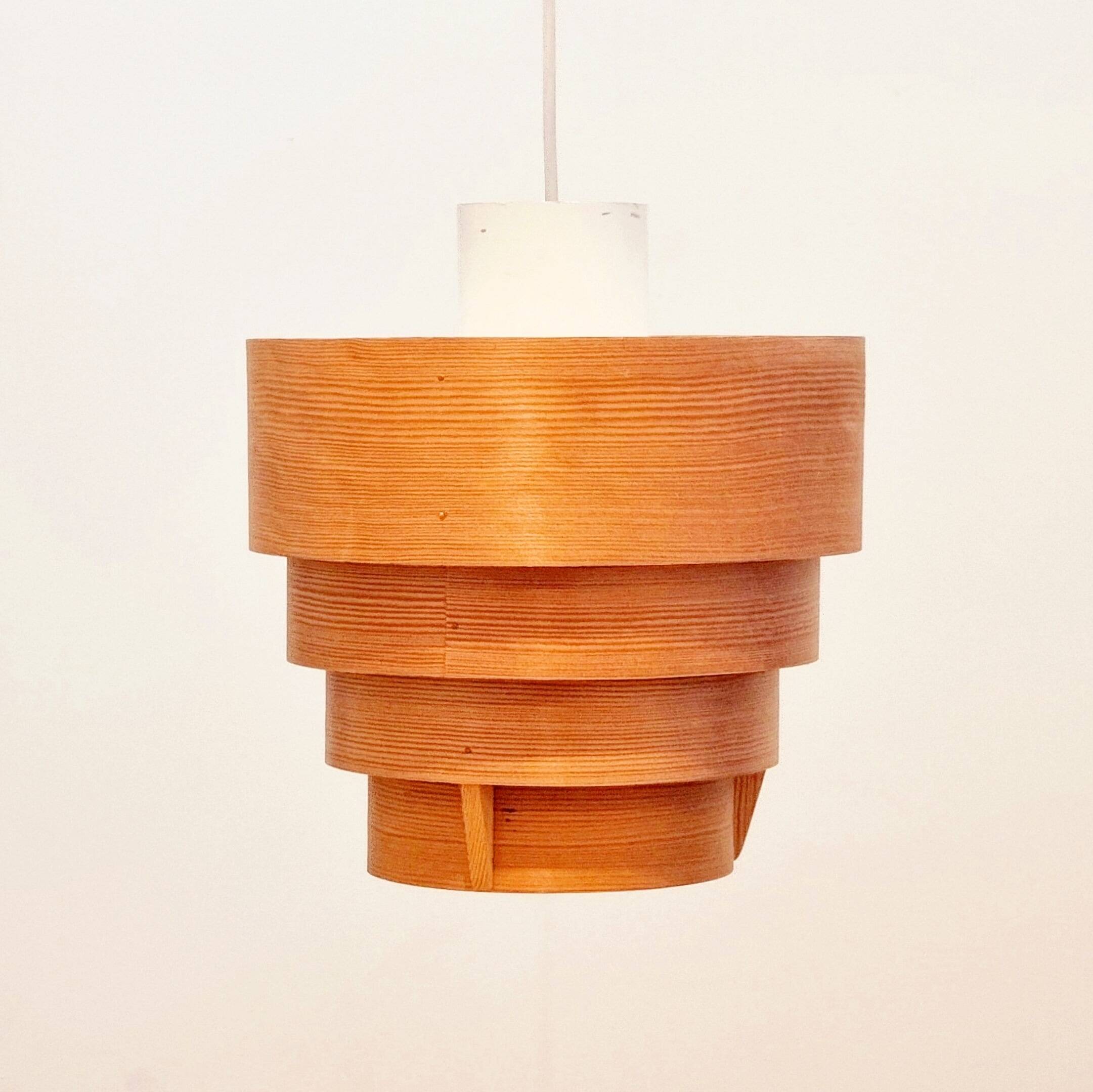Mid-Century Scandinavian Pine Ceiling Light by Hans-Agne Jakobsson for Ellysett Markaryd, 1960s