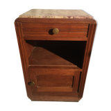 Beech bedside table on marble; 30/40s