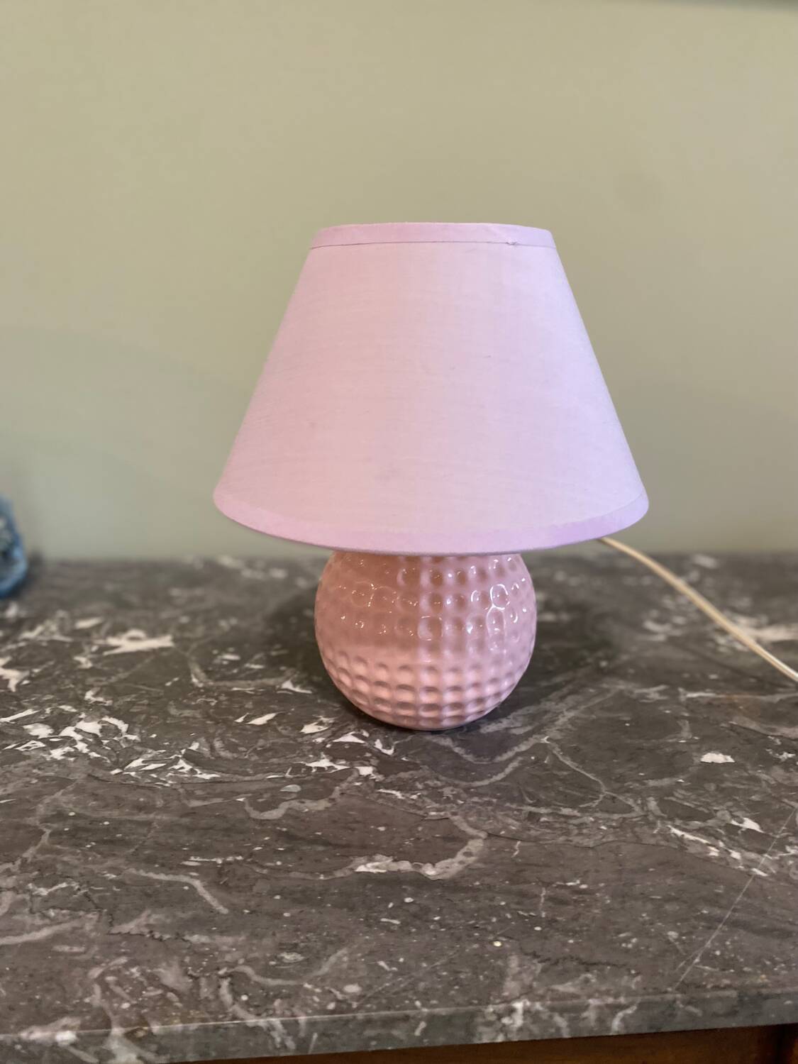 Vintage pink ceramic lamp