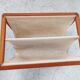Scandinavian magazine door in teak and burlap, Denmark 60/70