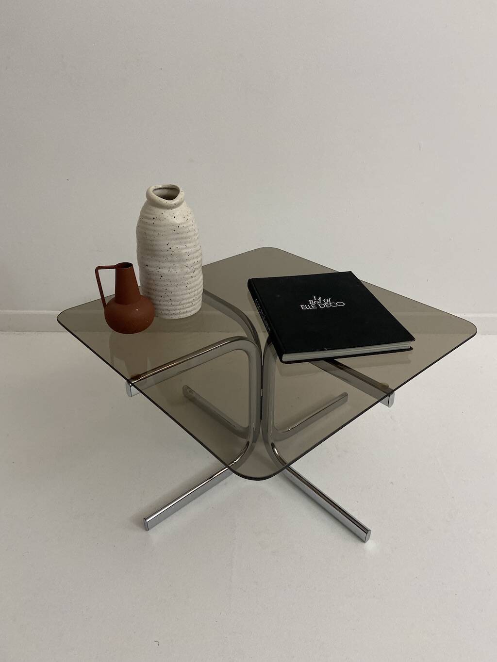 Vintage glass coffee table