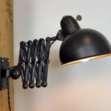 Black Industrial Bauhaus Scissor Wall Lamp from Kaiser Idell, 1930s