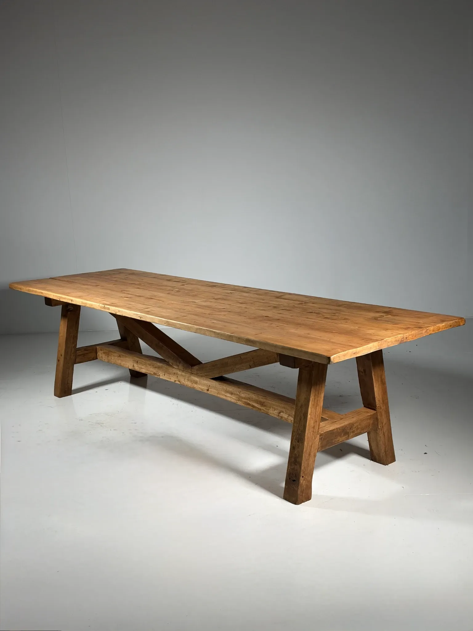 Grande table de monastère en bois style campagnard 298 cm