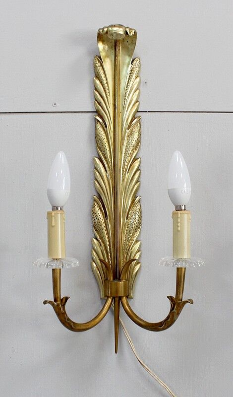 Pair of golden bronze appliques - 1950