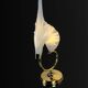 Italian white calla lily flower table lamp, Murano glass, 1970s