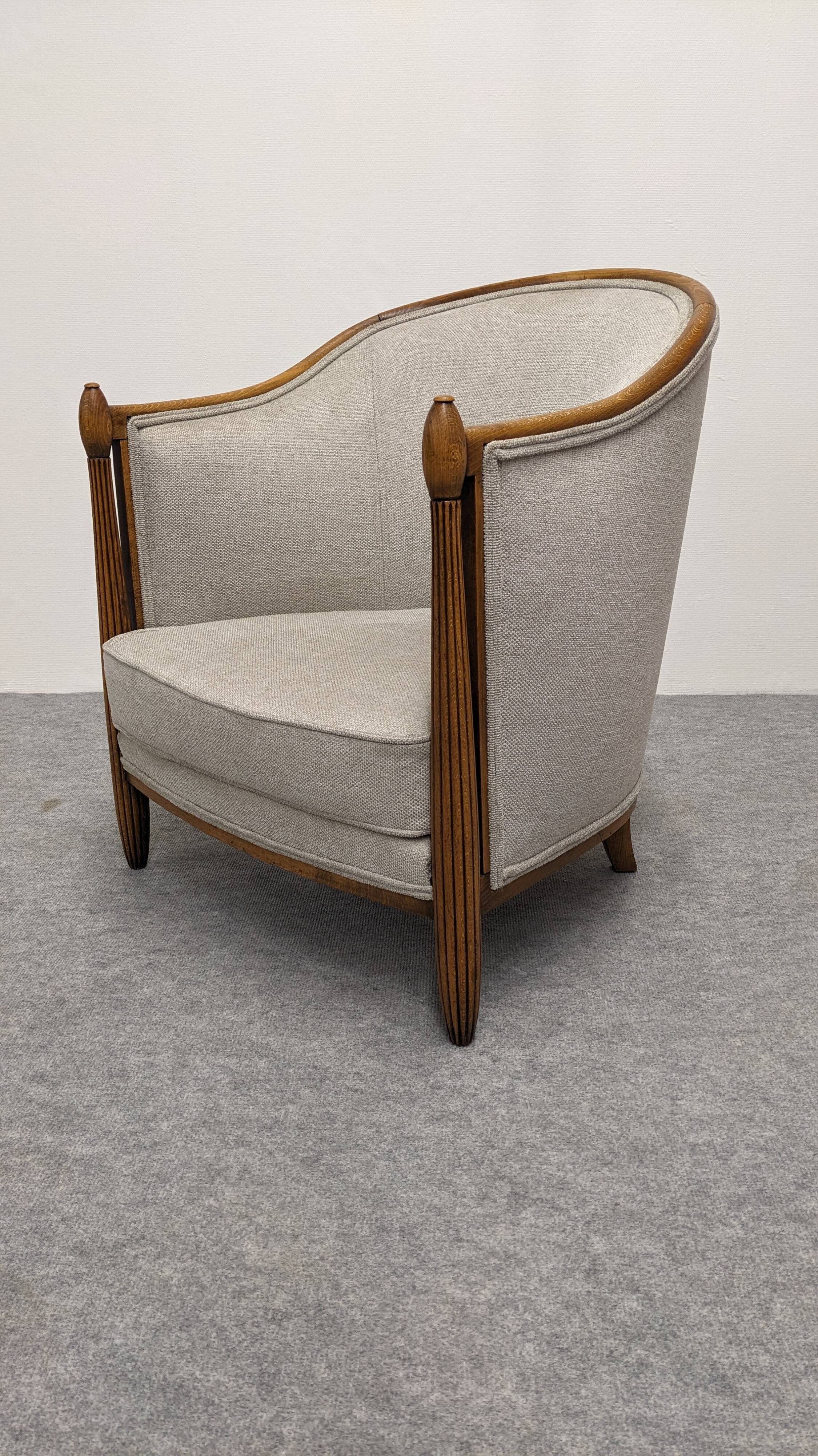 Pair of Art Deco gondola armchairs, France circa 1920