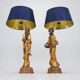 Pair of gold table lamps in the style of William Billy Haines, United States, 1950s.