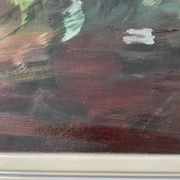Toile huile sur bois fleurs