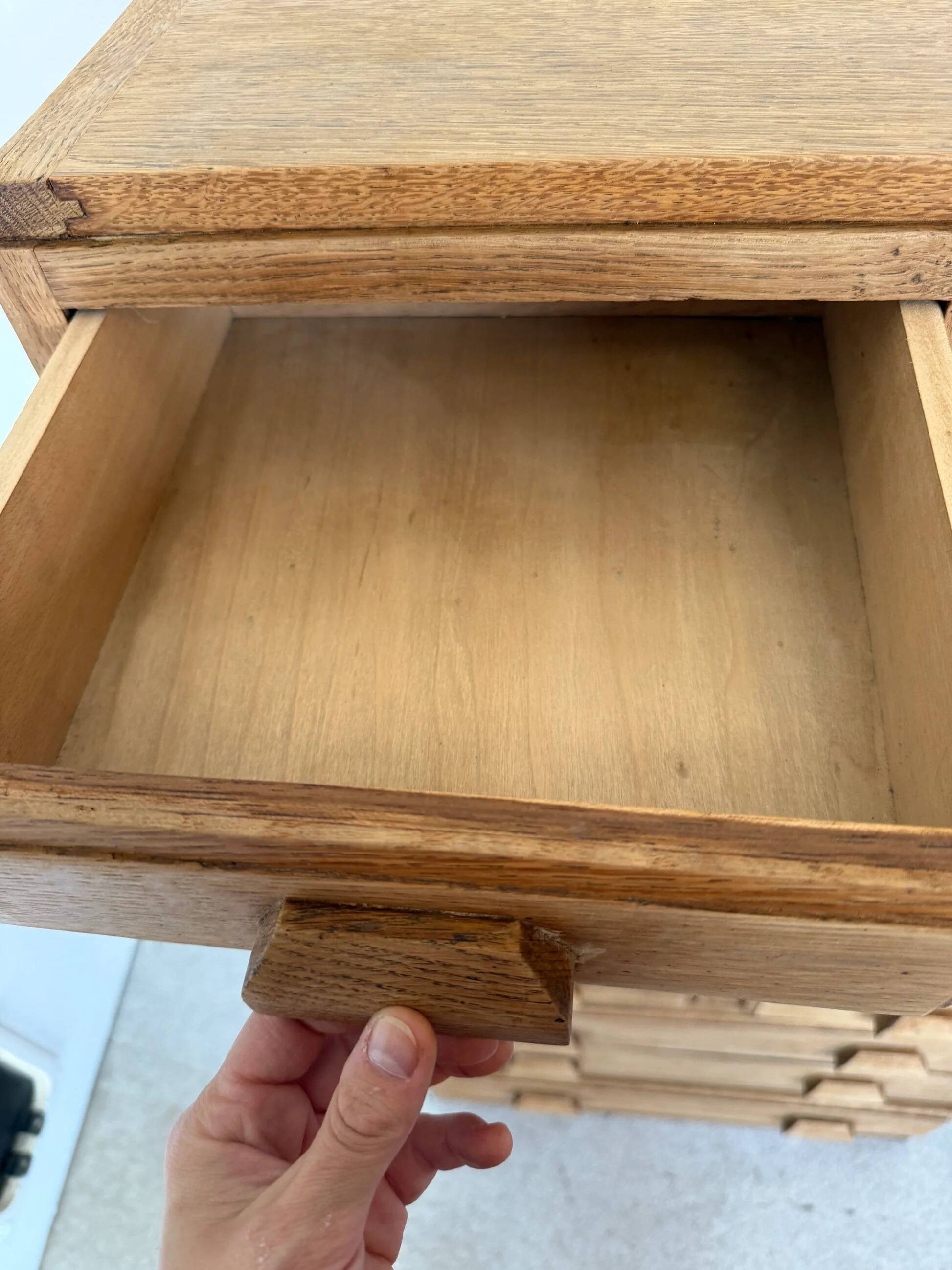 Vintage wooden secretary desk in the style of a professional piece of furniture