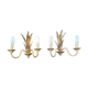 Pair of bronze and brass palm tree sconces