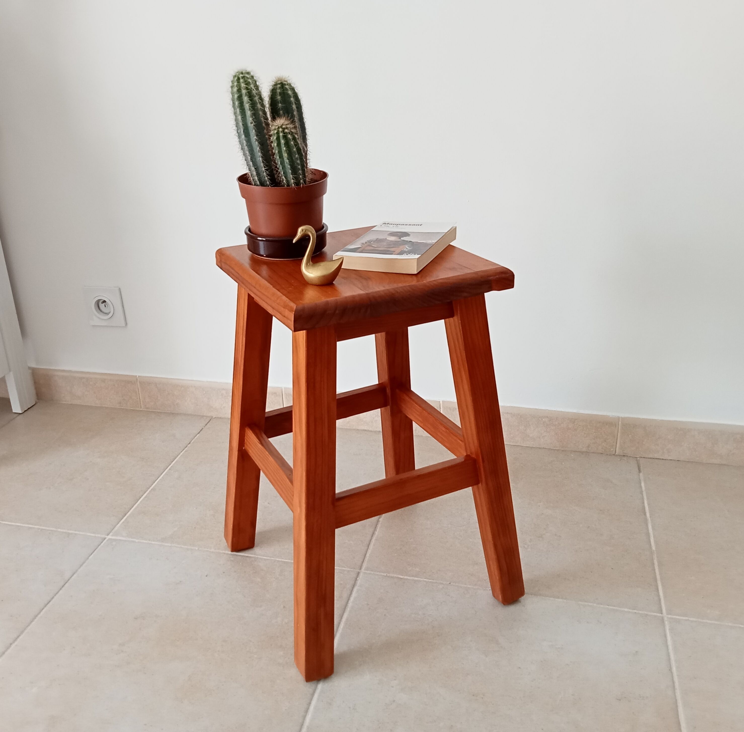 Vintage solid wood stool