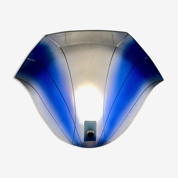 Blue glass wall lamp Scandinavian design 1950