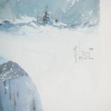 René LEVERD: Switzerland, Harmony of the Heights, original signed watercolor
