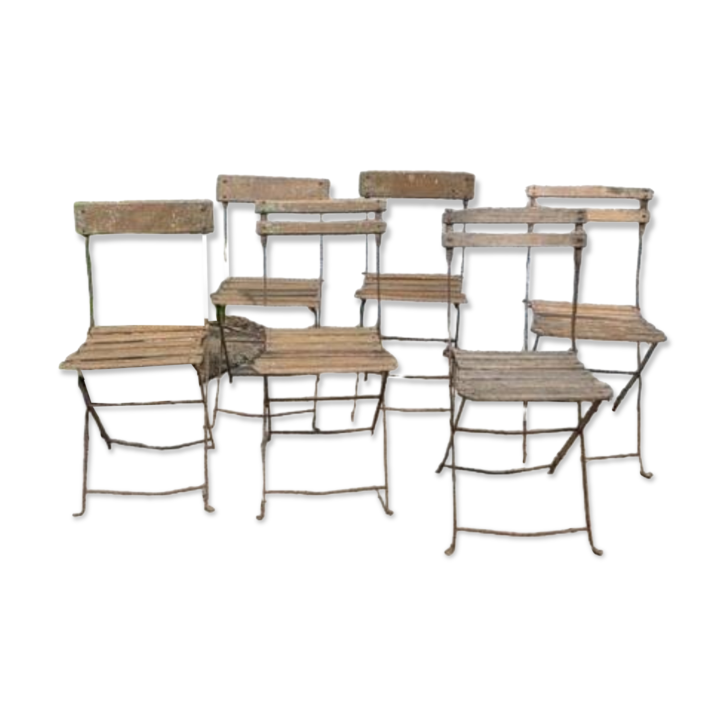 Set of folding garden chairs