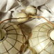Pair of mother-of-pearl and brass lampshades