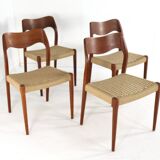 Lot de 4 chaises Niels O Möller modèle 71