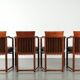 Set of 4 fabric dining chairs with armrests in good condition