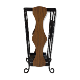 Umbrella holders wrought iron and dark wood