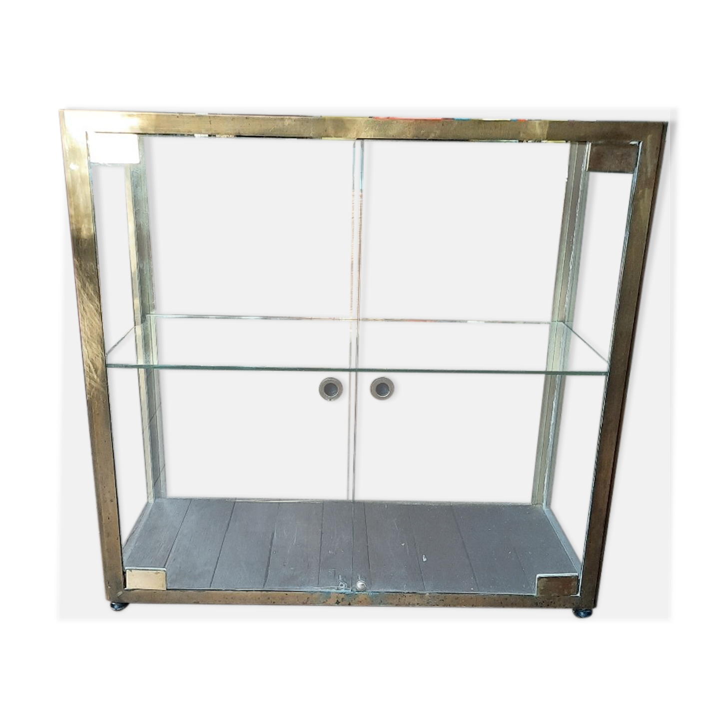 Art deco style brass showcase