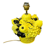 Striking Uco Zaccagnini Lemon Fruit Basket Table Lamp, 1970s. Italy.