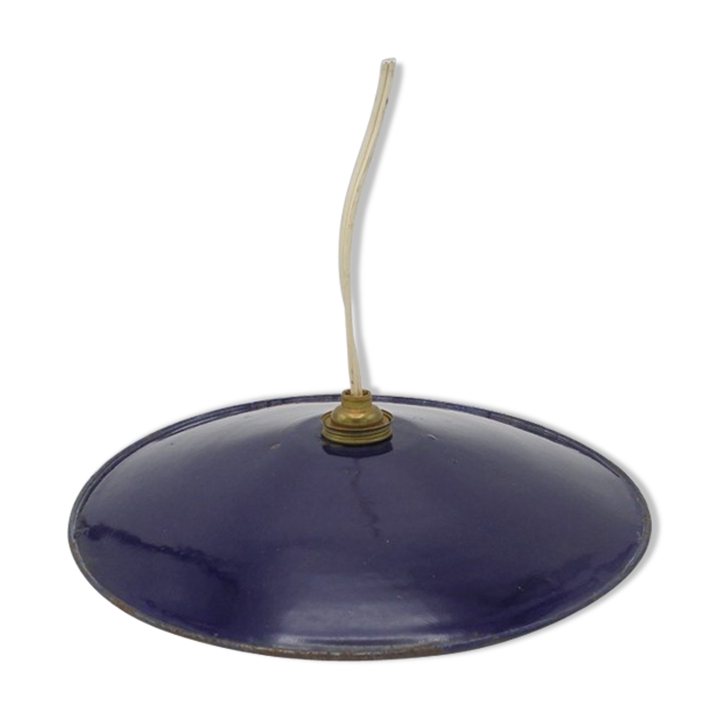 Hanging lamp blue enameled metal