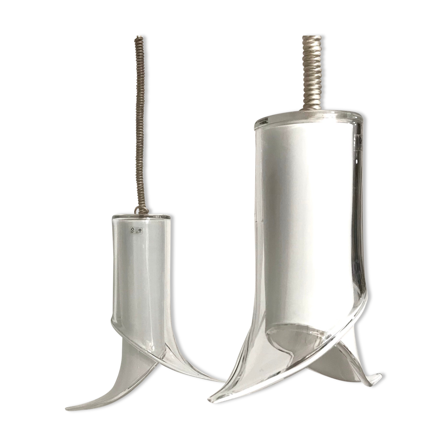 Pair of hanging Fiore by Renato Toso, Leucos Murano 1970