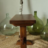 Country stool in ancient solid oak