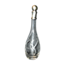 Carafe en cristal taillé - forme élancée moderniste avec col et bouchon en métal argenté