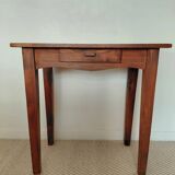 Old solid wood console - drawer - curved line - chic country style