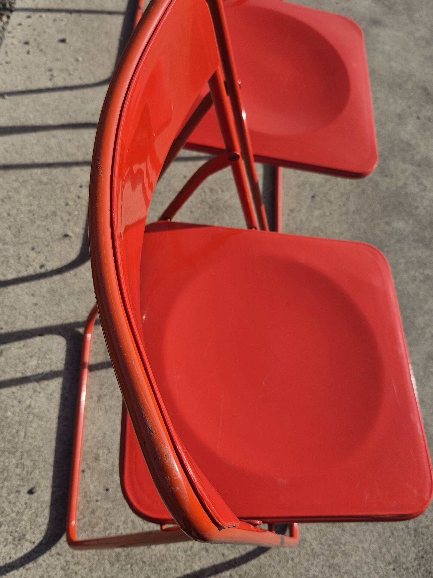 Set 5 vintage TED folding chairs IKEA red 1980s Nield Gammelgaard