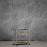 Vintage brass and lucite serving trolley, France 1960s