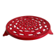 Vintage red Decotec enameled cast iron trivet