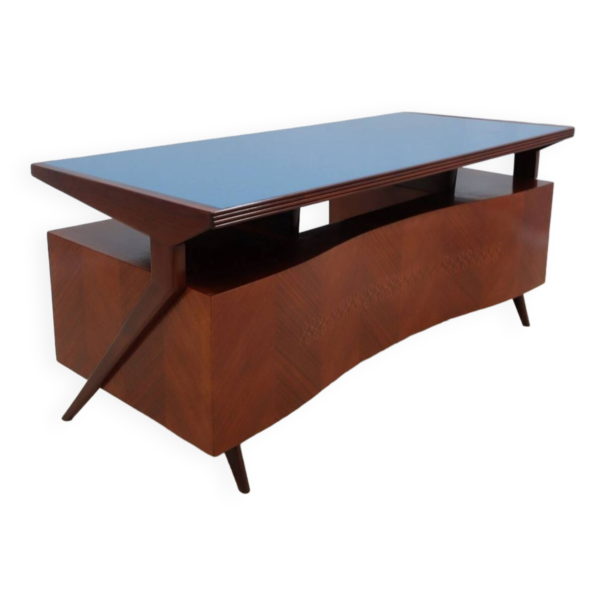 Bureau courbé vintage de design italien 1950