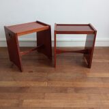 Pair of sofa ends/bedside tables in vintage Gautier teak