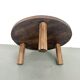 Round coffee table in solid oak, octagonal legs, France, 1950s.