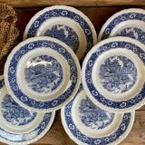 6 Staffordshire England “countryside” dinner plates