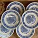 6 Staffordshire England “countryside” dinner plates