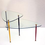Table basse Arlecchino en métal et cristal par Edoardo Poli pour Vitrex, années 1960