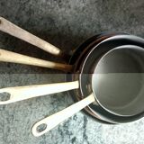 Série de 4 casseroles en cuivre étamé