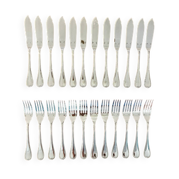 Christofle malmaison, 12 couverts à poisson ,24 pièces état neuf
