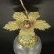 Louis XV style pointed ceiling light/suspension - bronze & glass