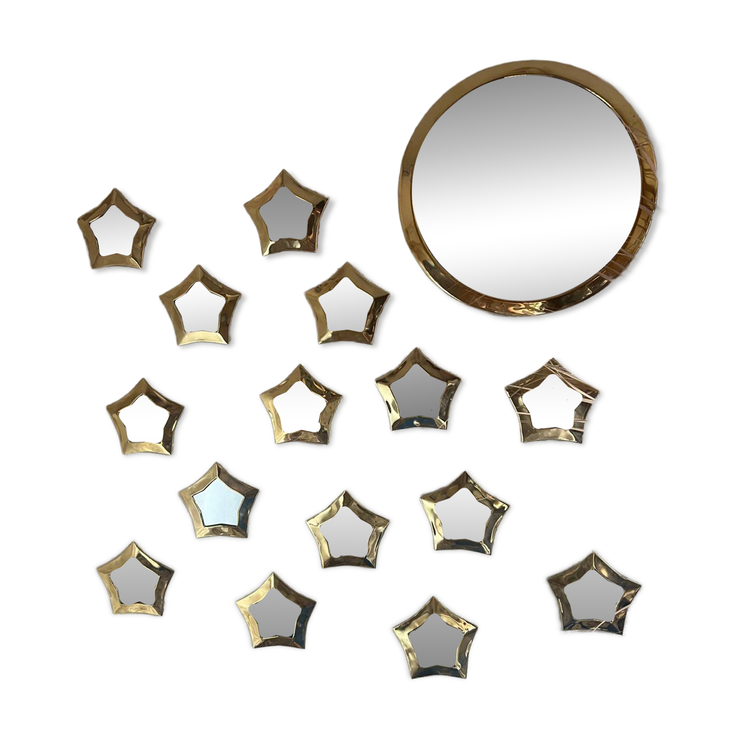 Ensemble de miroirs en laiton – décoration murale artisanale