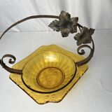 Art Deco, Val Saint Lambert amber glass bowl circa 1930