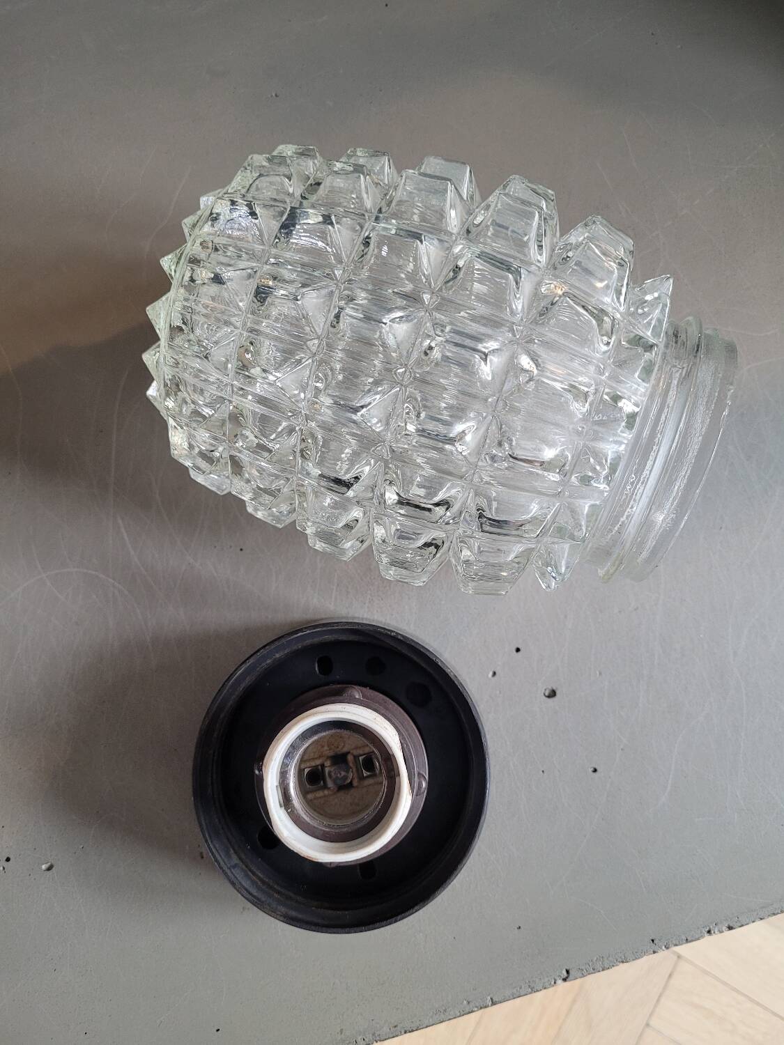Vintage molded glass wall light - Ceiling light