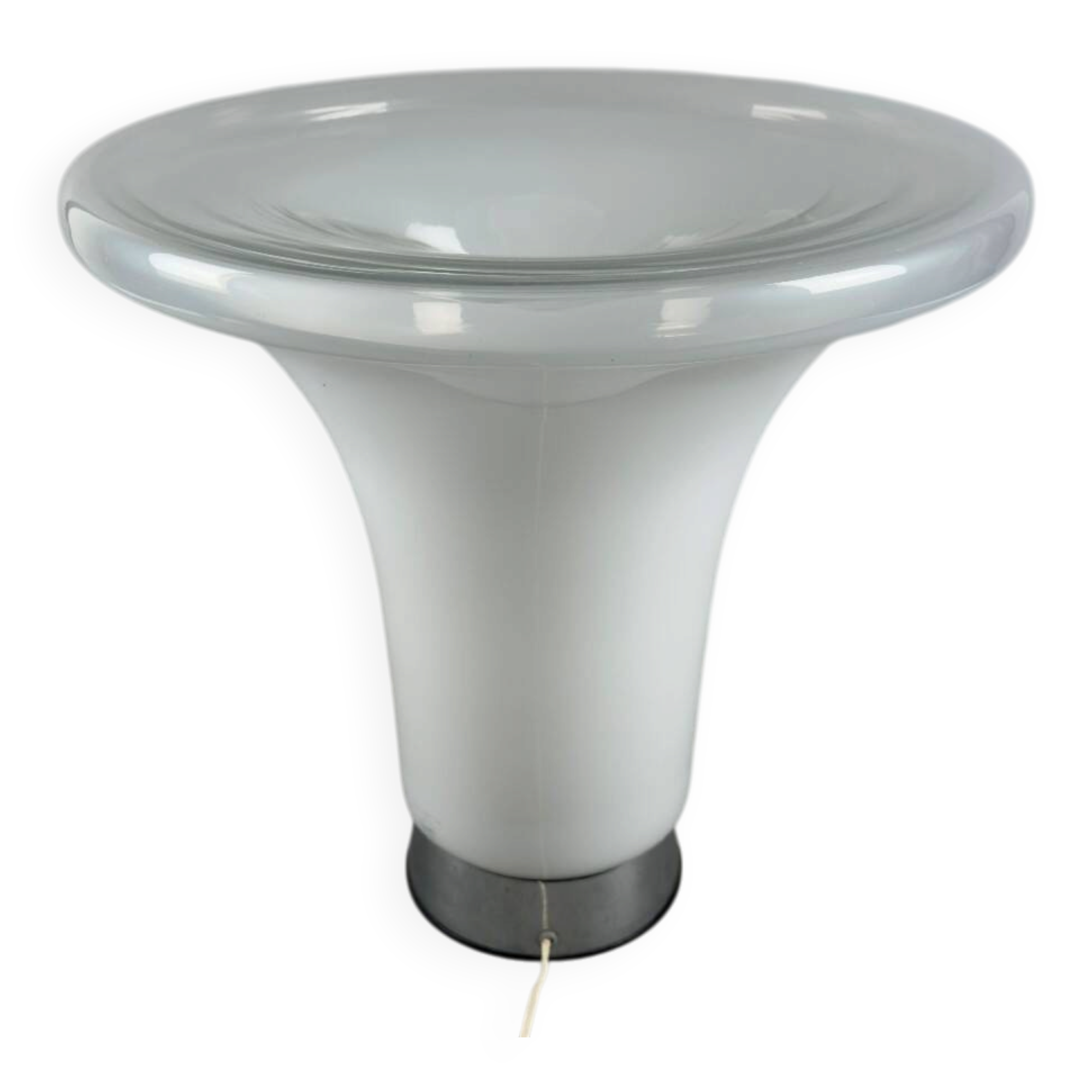 Vistosi large table lamp Murano opal glass Space Age design 1970s