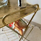 Vintage 1960s brass side table/magazine rack