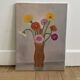 Tableau bouquet, peinture sur toile