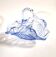 Blue pressed-moulded glass basket dish Meisenthal? Ashtray 1920